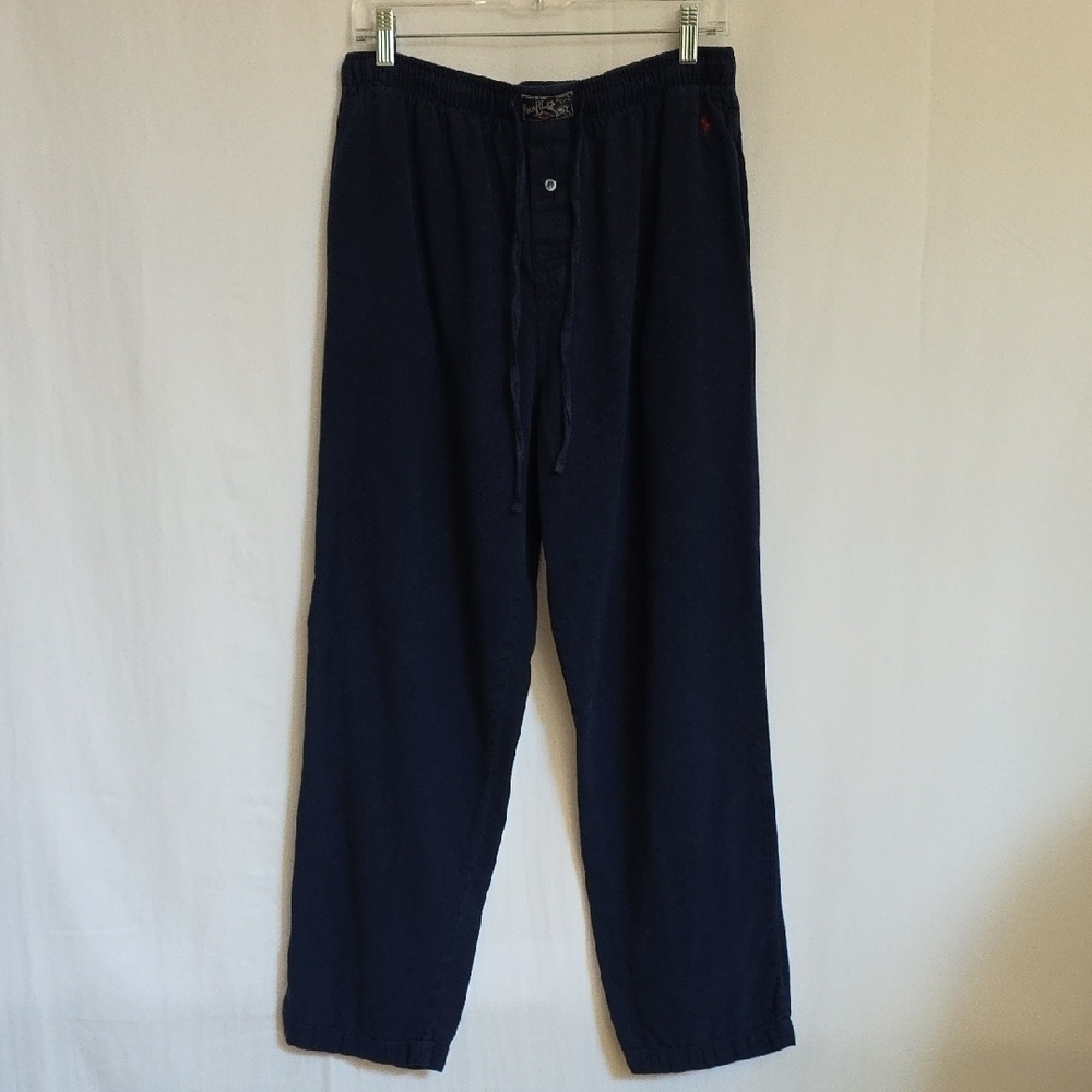 Polo Ralph Lauren Mens Dark Blue Cotton Joggers. Size Medium